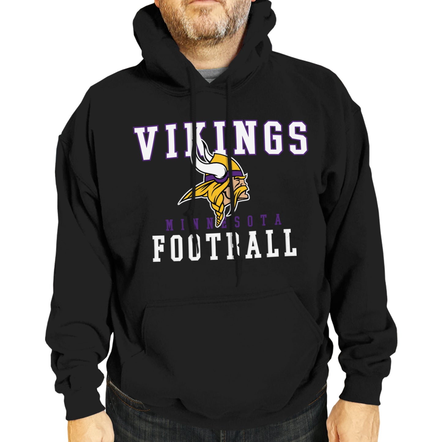 Minnesota Vikings NFL Core Fan Adult Hooded Sweatshirt - Black