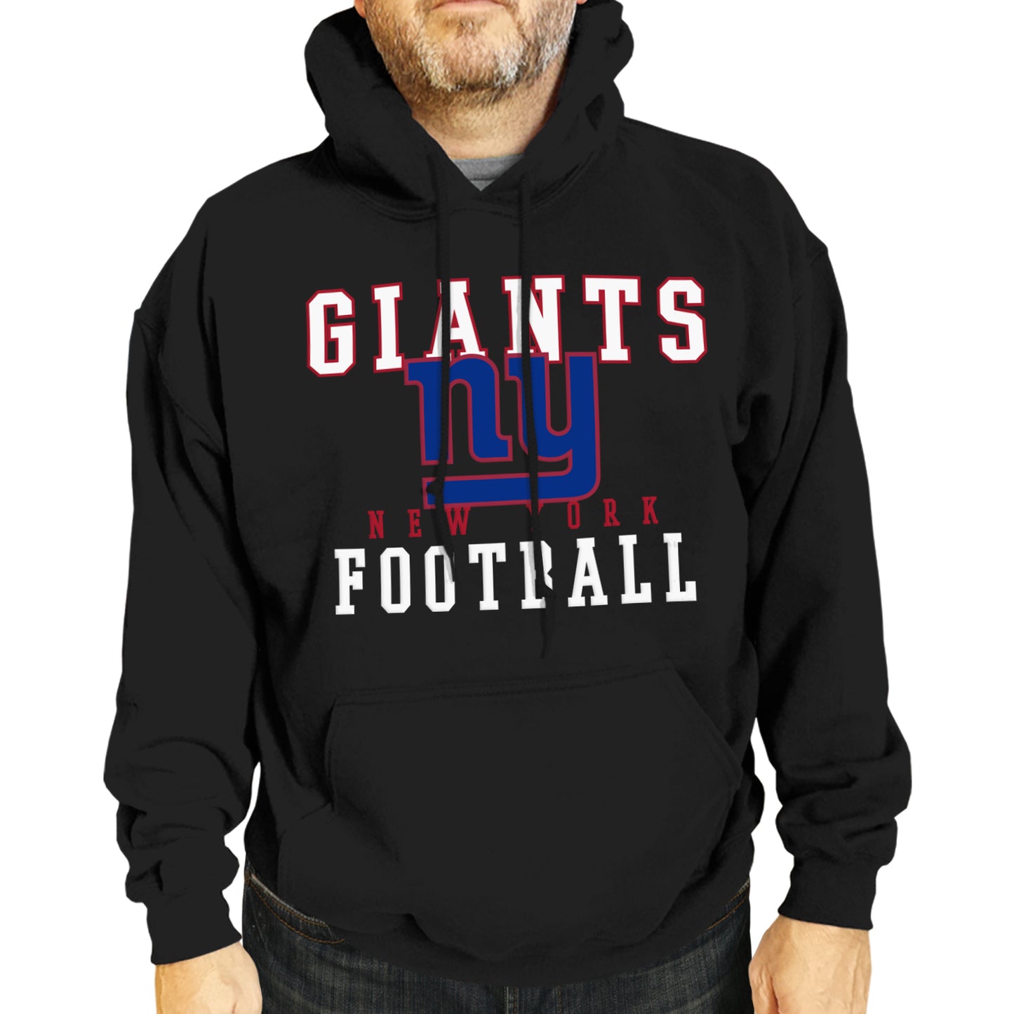New York Giants NFL Core Fan Adult Hooded Sweatshirt - Black