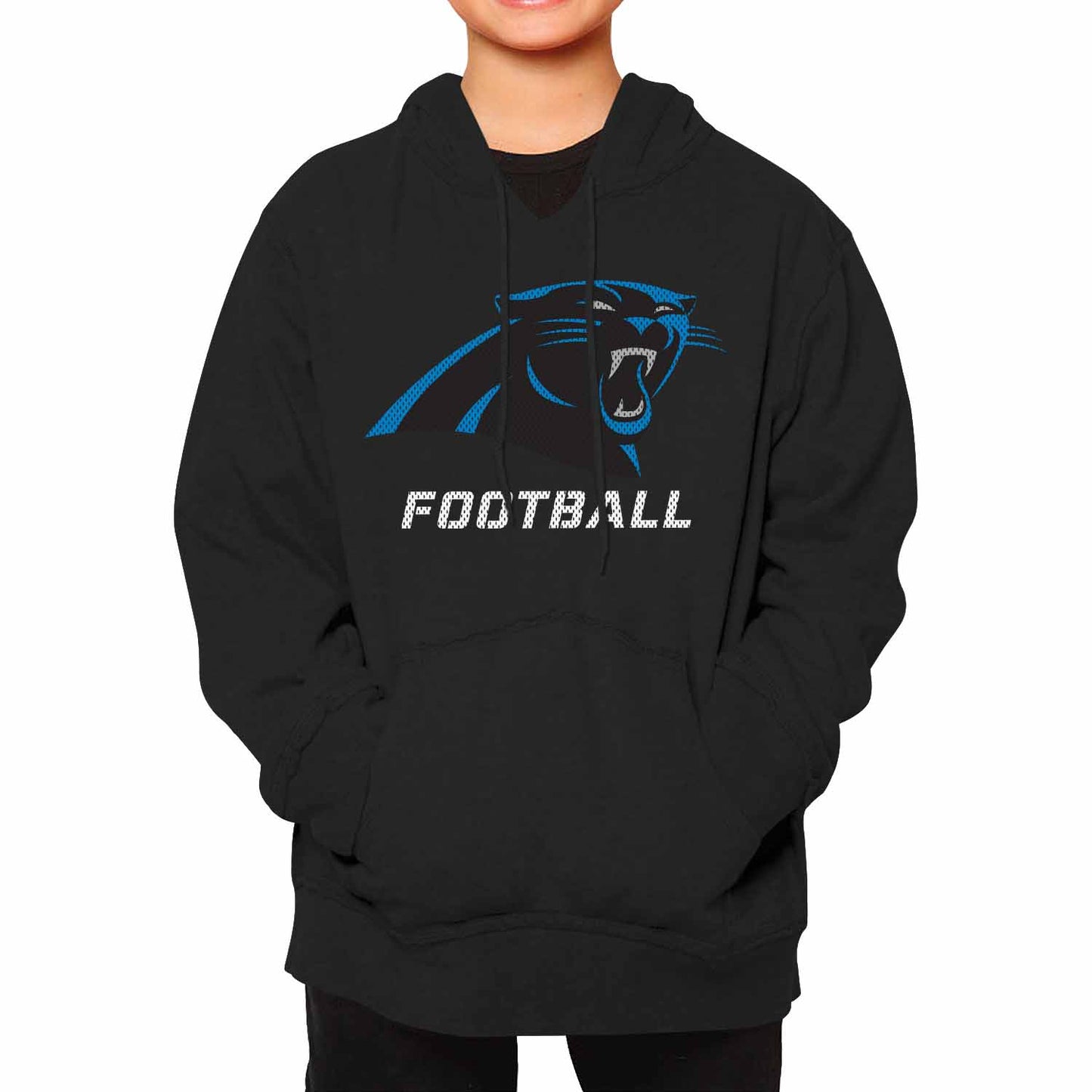 Carolina Panthers NFL Youth Run City Hoodie- Kids Pro Football Pullover Sweatshirt Kids Clothes - Black