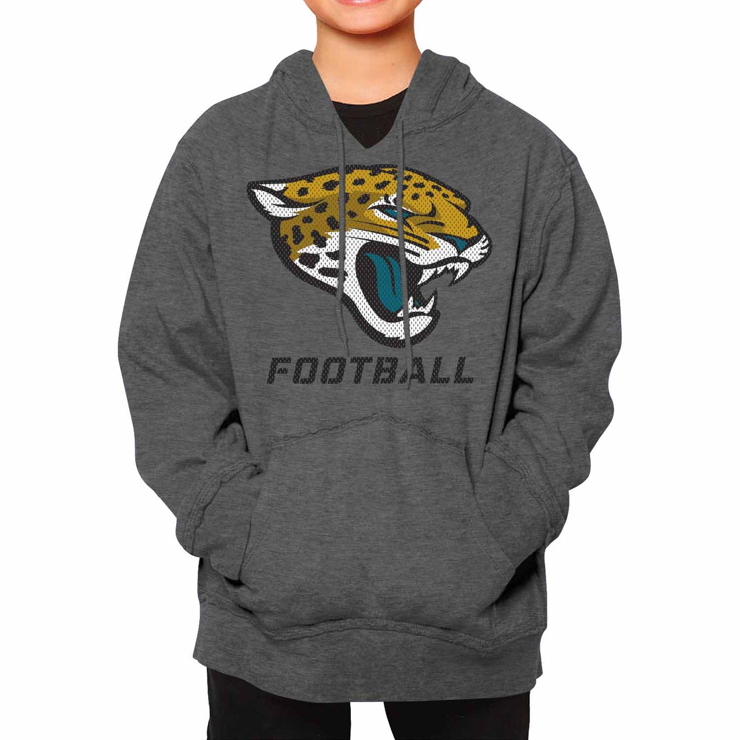 Jacksonville Jaguars NFL Youth Run City Hoodie- Kids Pro Football Pullover Sweatshirt Kids Clothes - Sport Gray