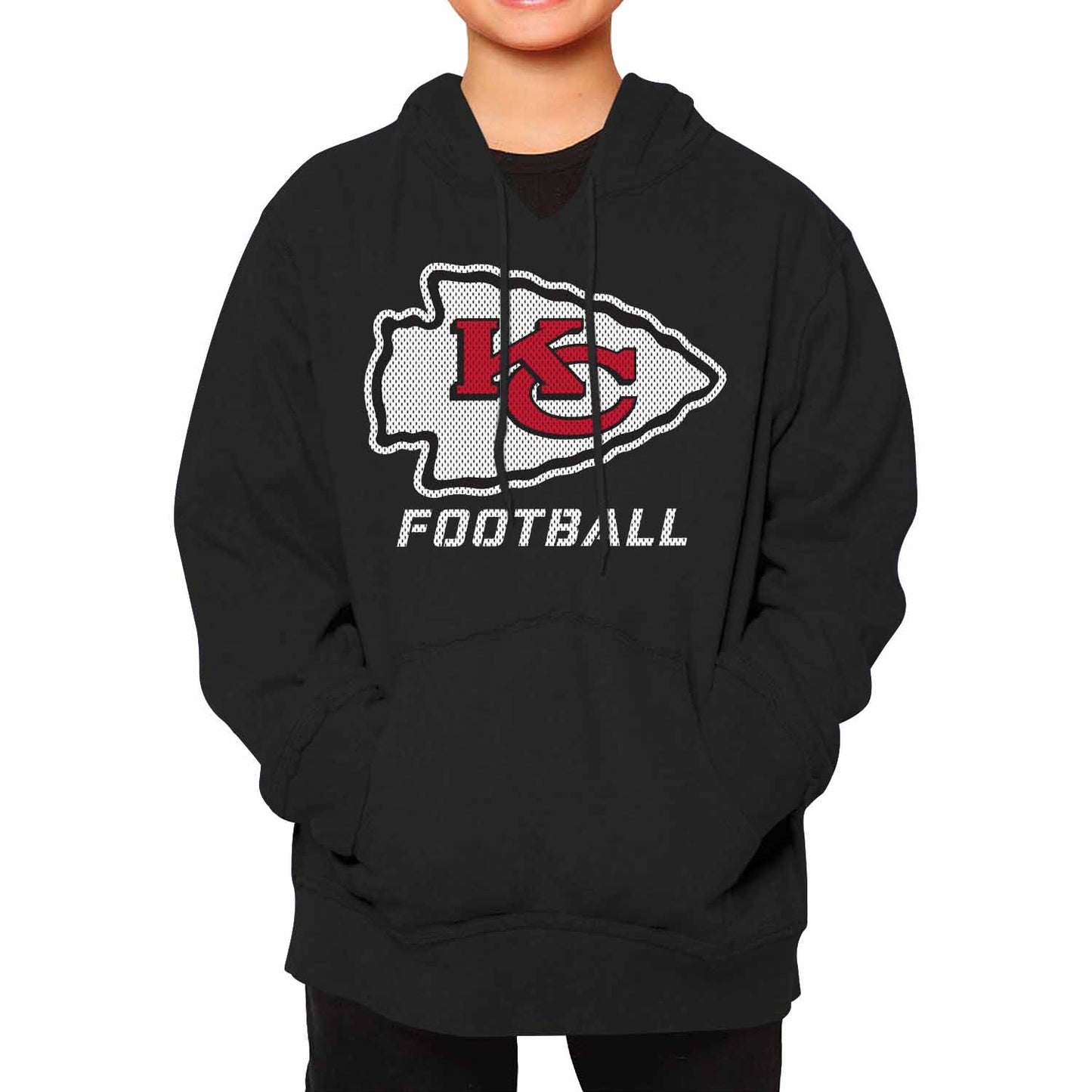 Kansas City Chiefs NFL Youth Run City Hoodie- Kids Pro Football Pullover Sweatshirt Kids Clothes - Black