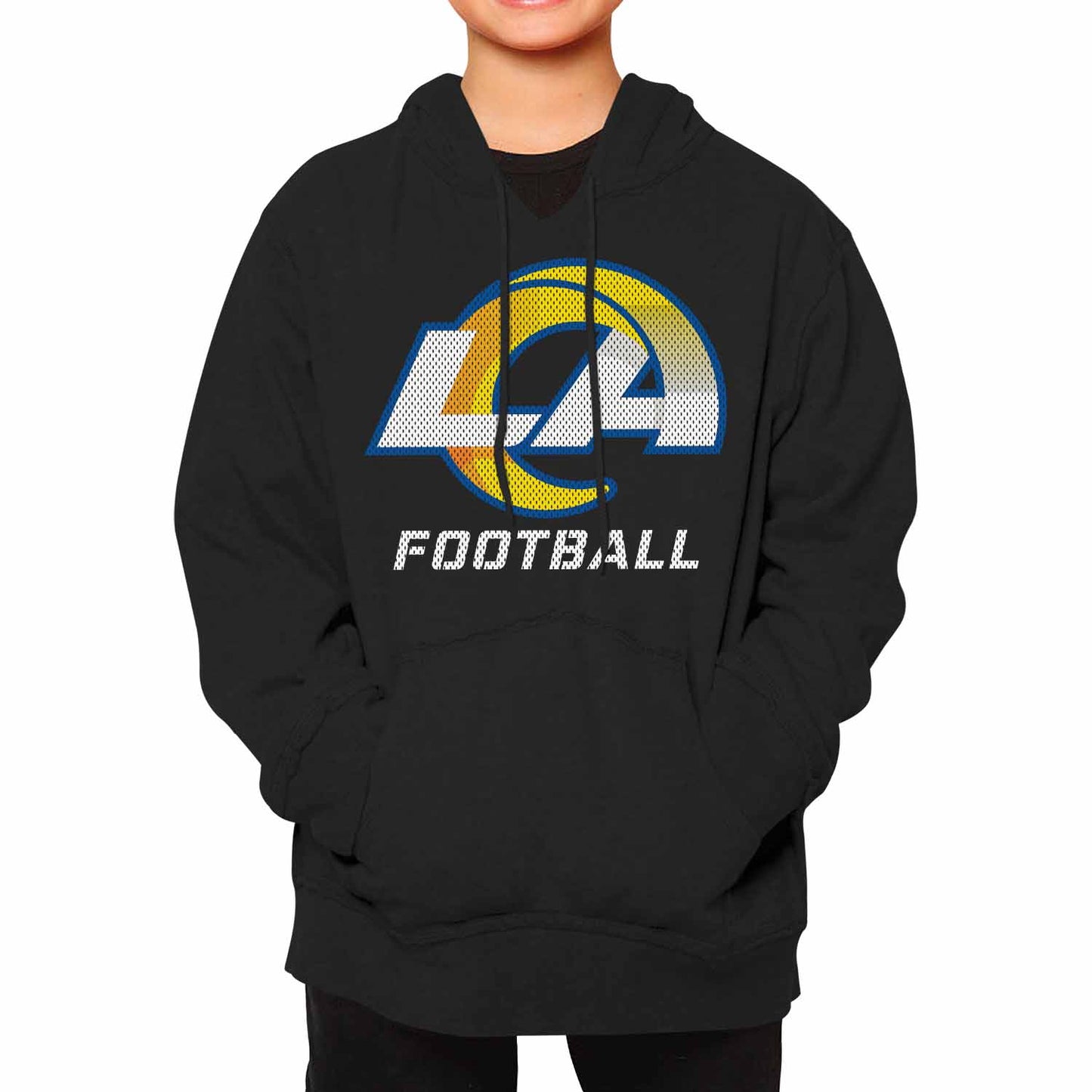 Los Angeles Rams NFL Youth Run City Hoodie- Kids Pro Football Pullover Sweatshirt Kids Clothes - Black
