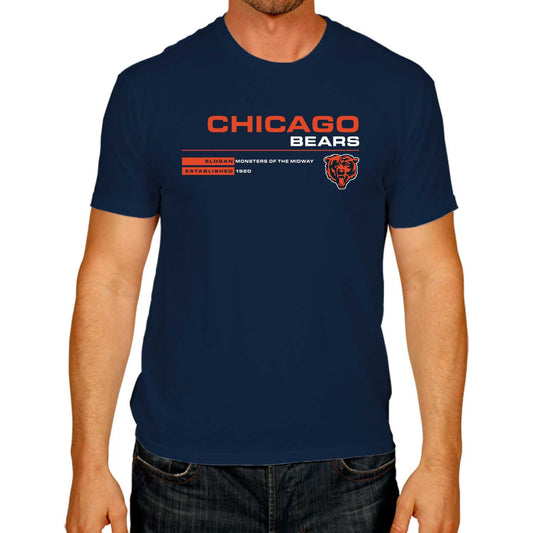 Chicago Bears Adult NFL Speed Stat Sheet T-Shirt - Navy
