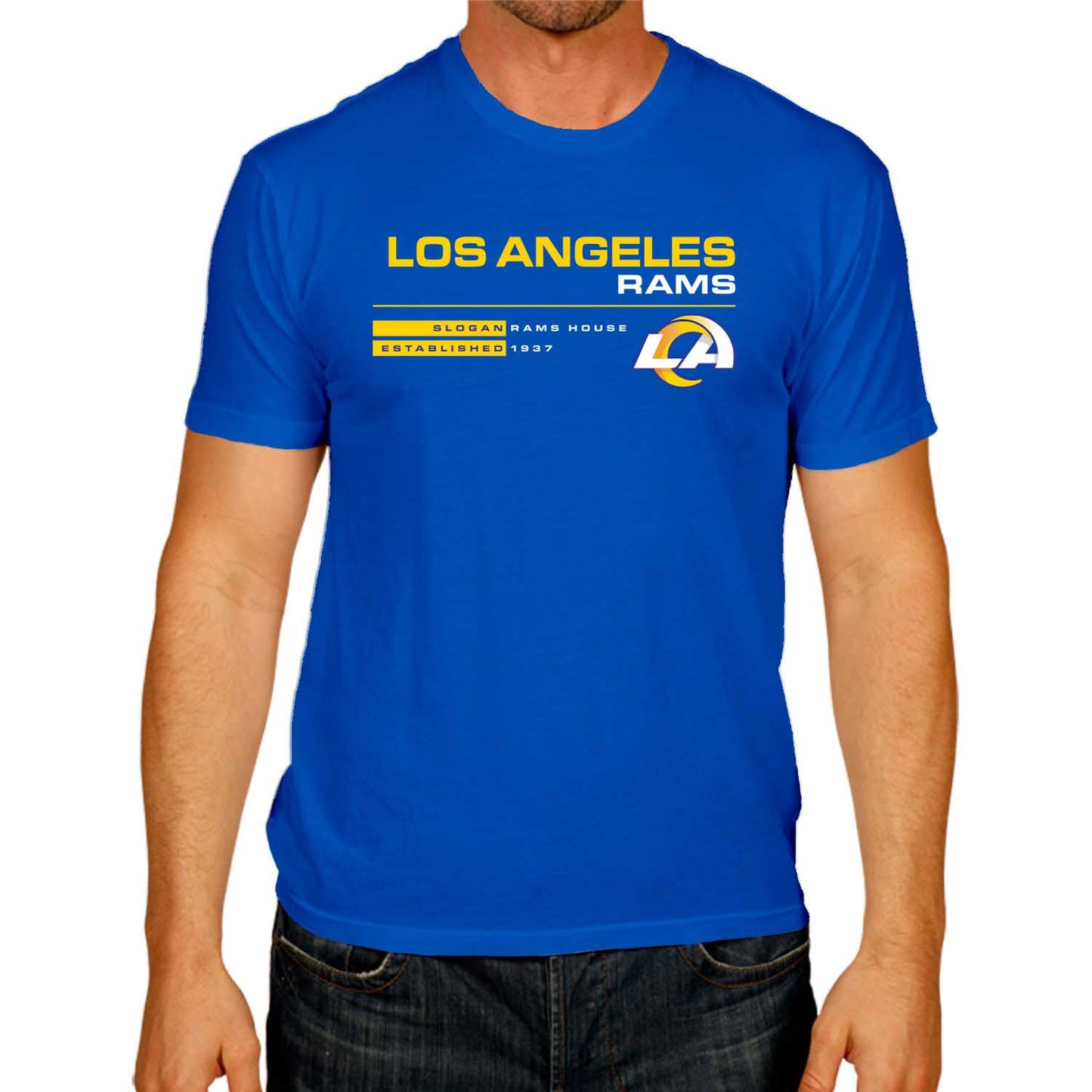 Los Angeles Rams Adult NFL Speed Stat Sheet T-Shirt - Royal