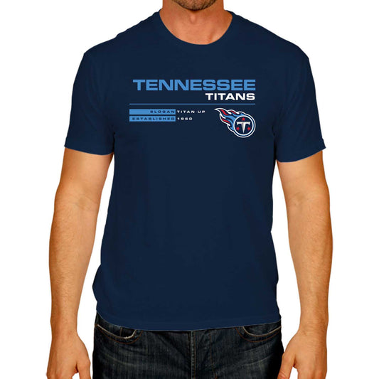 Tennessee Titans Adult NFL Speed Stat Sheet T-Shirt - Navy