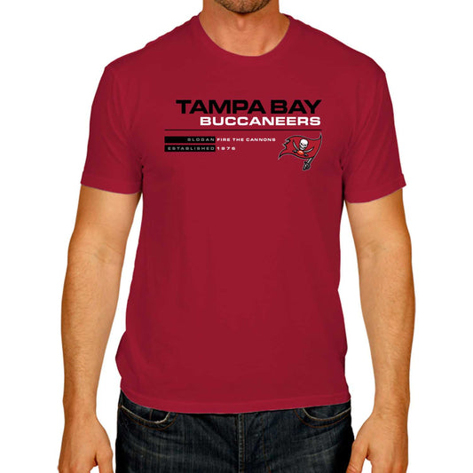 Tampa Bay Buccaneers Adult NFL Speed Stat Sheet T-Shirt - Cardinal