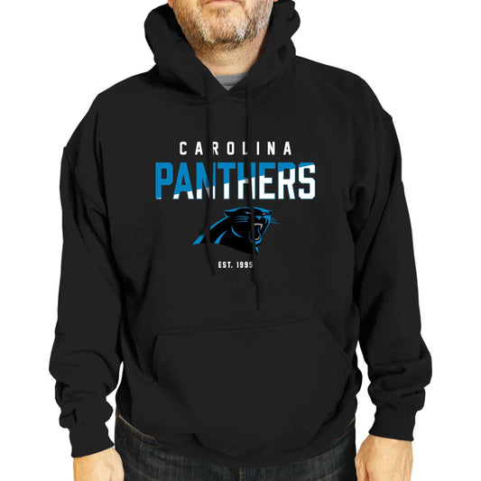 Carolina Panthers Adult NFL Diagonal Fade Fleece Hooded Sweatshirt - Black