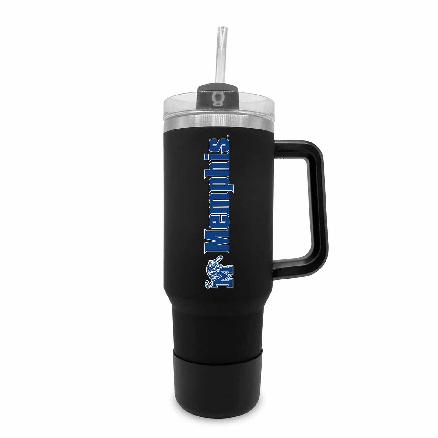 Memphis Tigers College & University 40 oz Travel Tumbler With Handle - Black