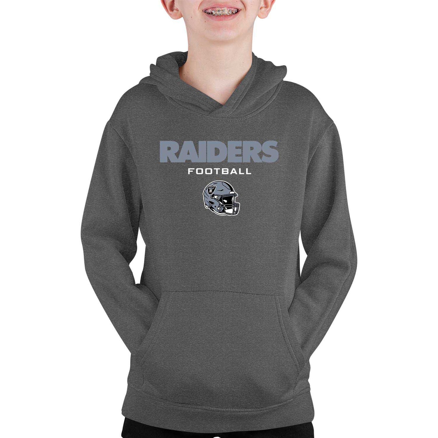 Las Vegas Raiders NFL Youth Football Helmet Hood - Charcoal