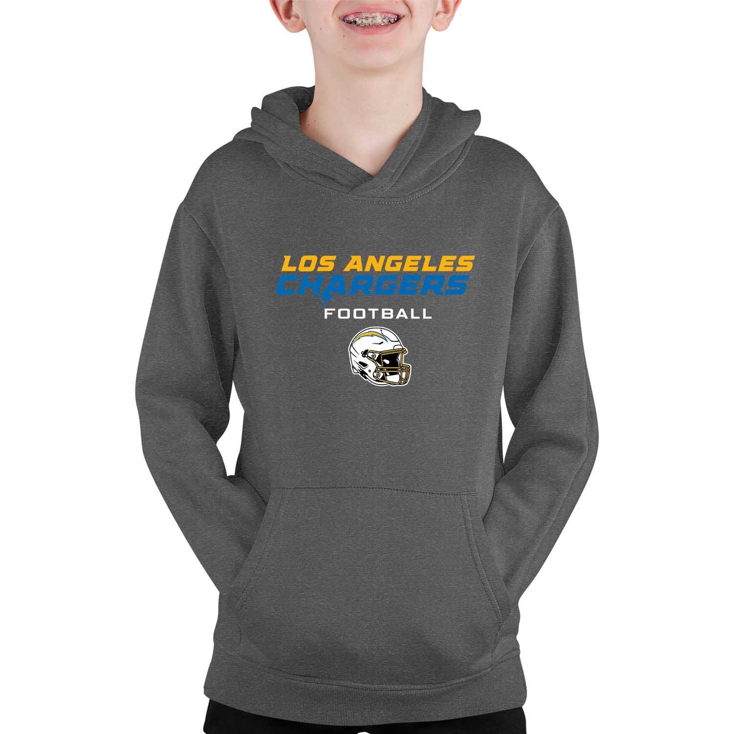 Los Angeles Chargers NFL Youth Football Helmet Hood - Charcoal