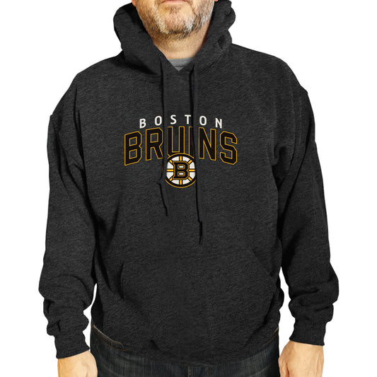 Boston  Bruins NHL Adult Unisex Powerplay Hooded Sweatshirt - Black Heather