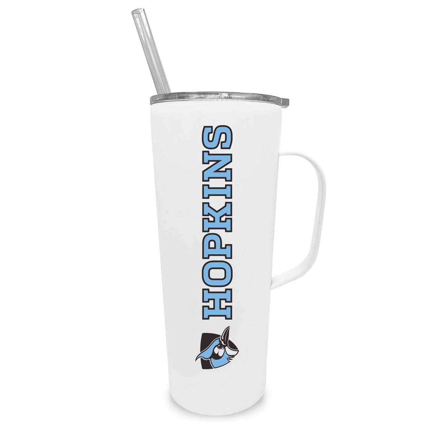 Johns Hopkins Blue Jays NCAA Stainless Steel 20oz Roadie With Handle & Dual Option Lid With Straw - White