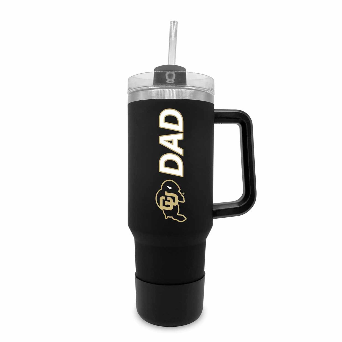 Colorado Buffaloes Collegiate 40oz Stainless Steel Travel Tumbler with Handle for Dad - Black