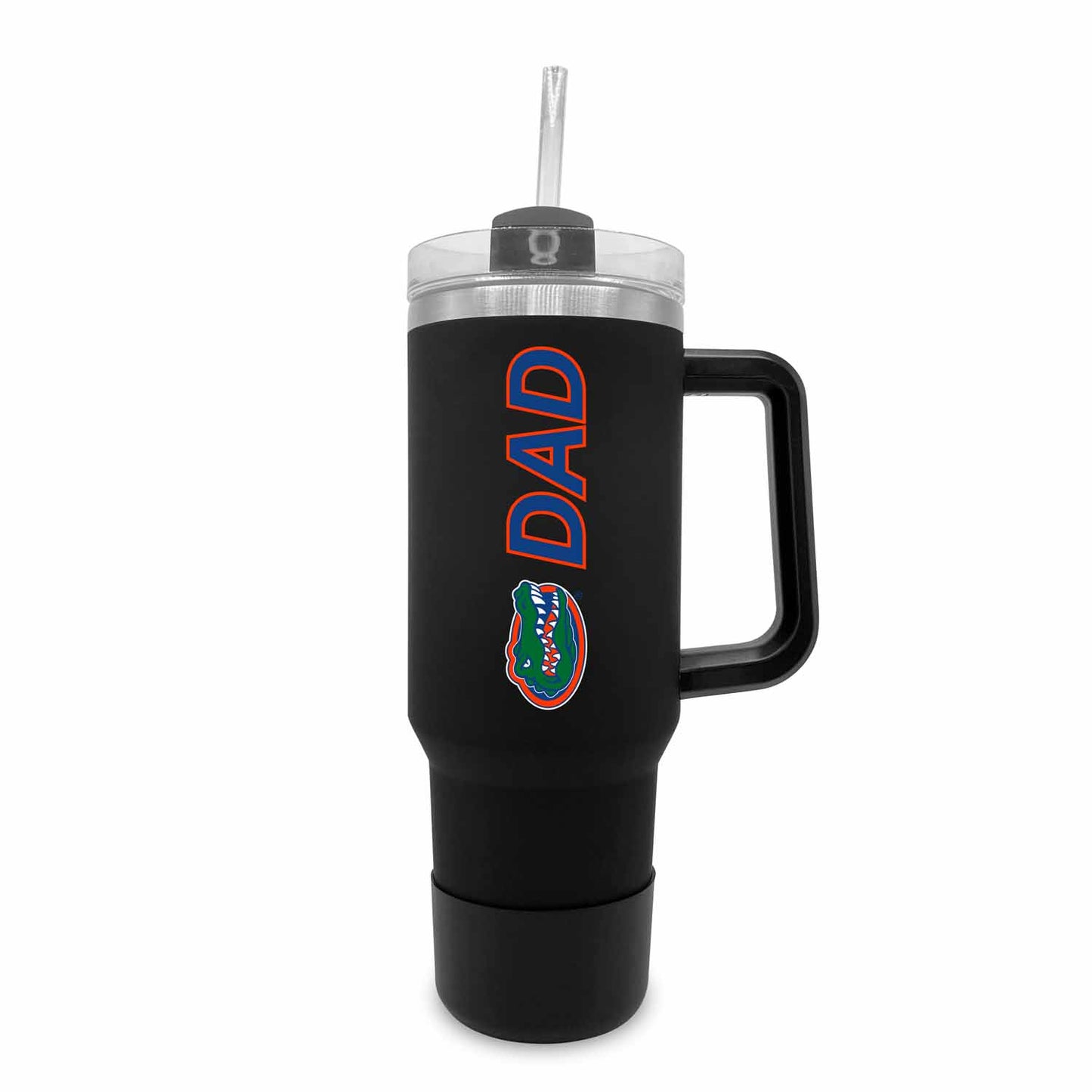 Florida Gators Collegiate 40oz Stainless Steel Travel Tumbler with Handle for Dad - Black