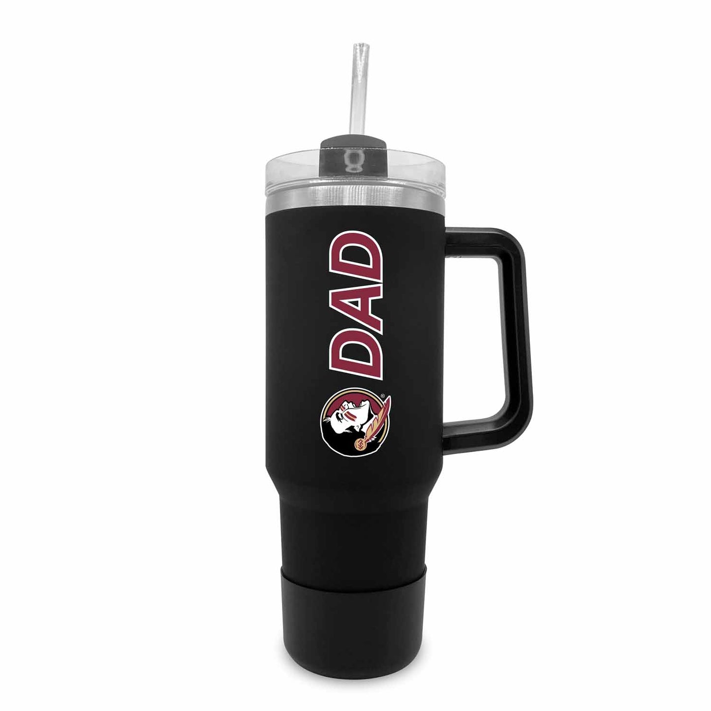 Florida State Seminoles Collegiate 40oz Stainless Steel Travel Tumbler with Handle for Dad - Black