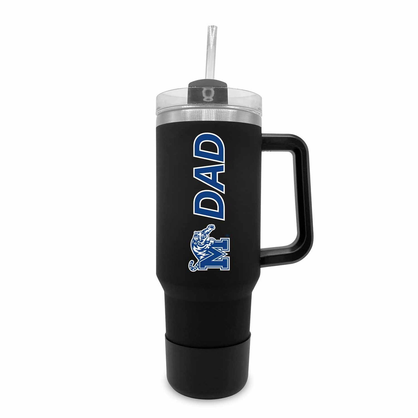 Memphis Tigers Collegiate 40oz Stainless Steel Travel Tumbler with Handle for Dad - Black
