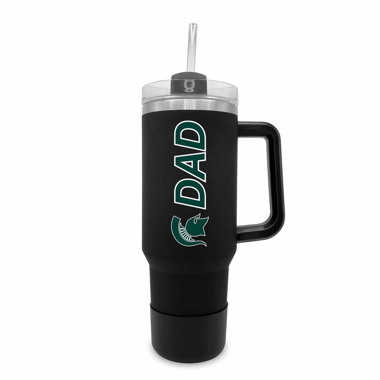 Michigan State Spartans Collegiate 40oz Stainless Steel Travel Tumbler with Handle for Dad - Black