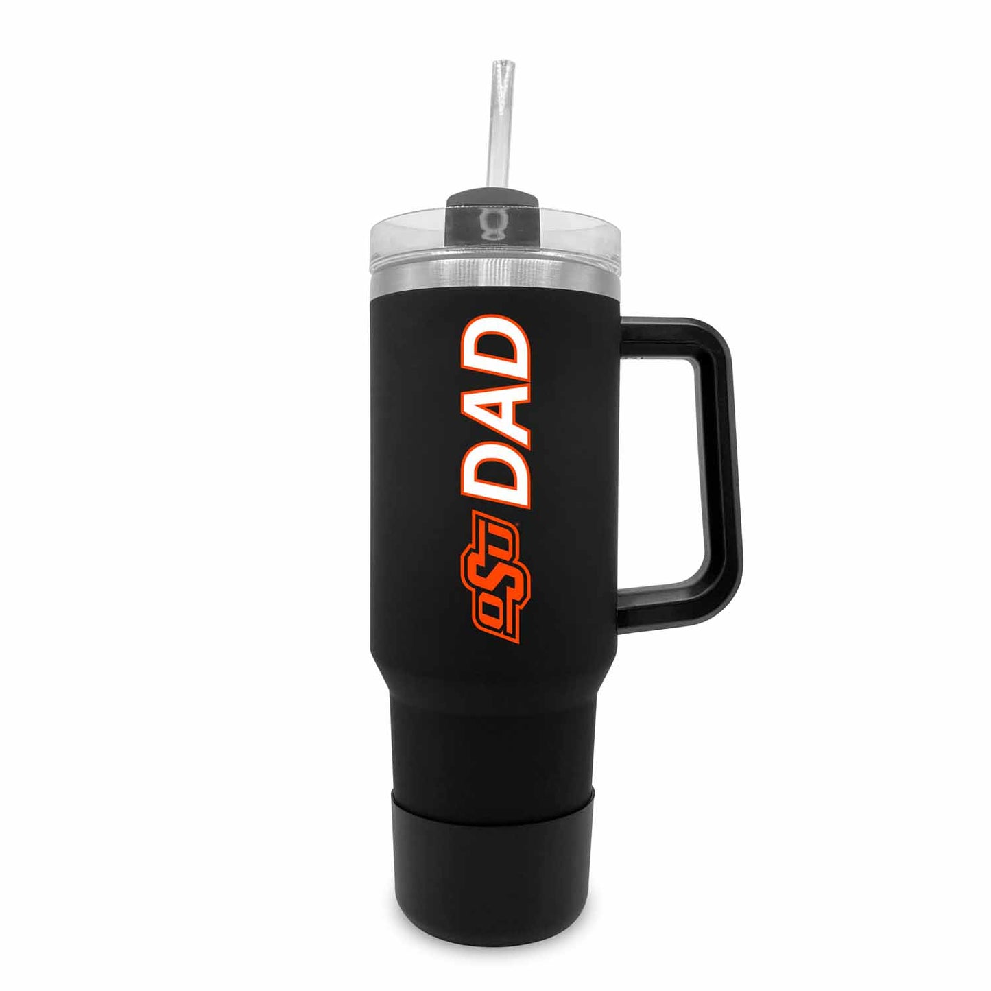 Oklahoma State Cowboys Collegiate 40oz Stainless Steel Travel Tumbler with Handle for Dad - Black
