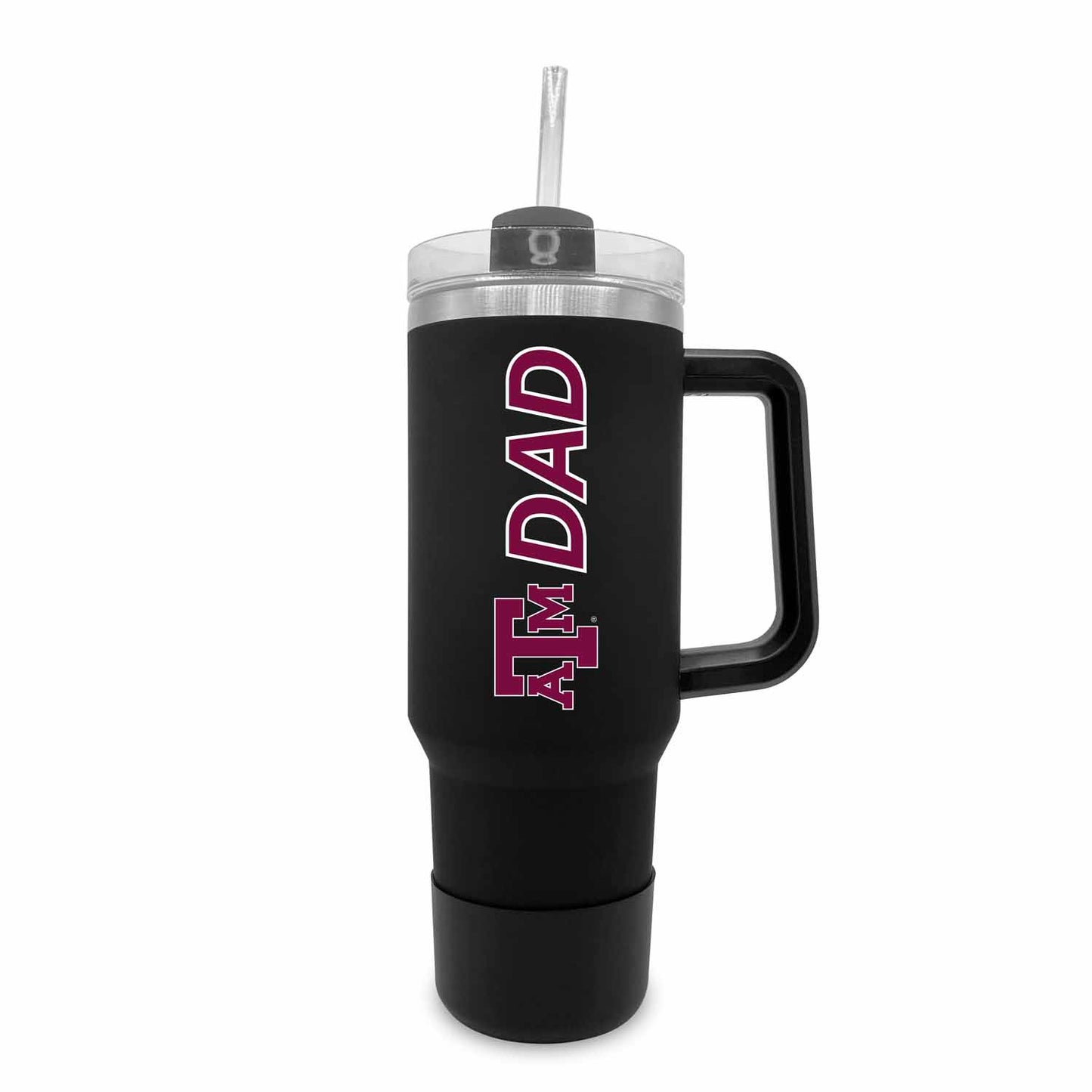 Texas A&M Aggies Collegiate 40oz Stainless Steel Travel Tumbler with Handle for Dad - Black