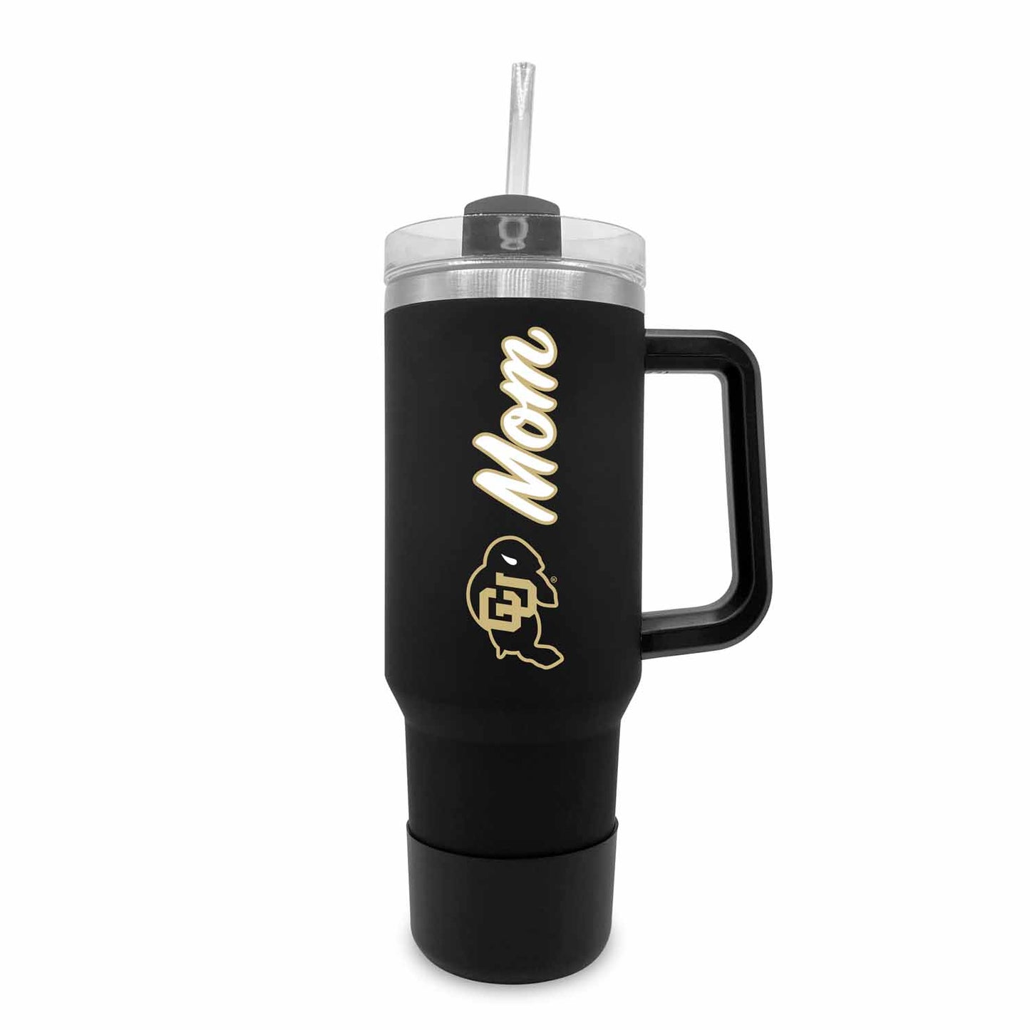 Colorado Buffaloes Collegiate 40oz Stainless Steel Travel Tumbler with Handle for Mom - Black