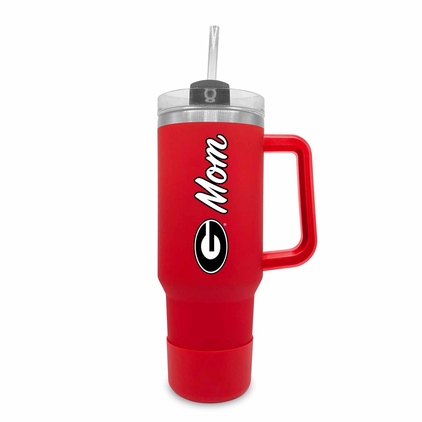 Georgia Bulldogs Collegiate 40oz Stainless Steel Travel Tumbler with Handle for Mom - Red