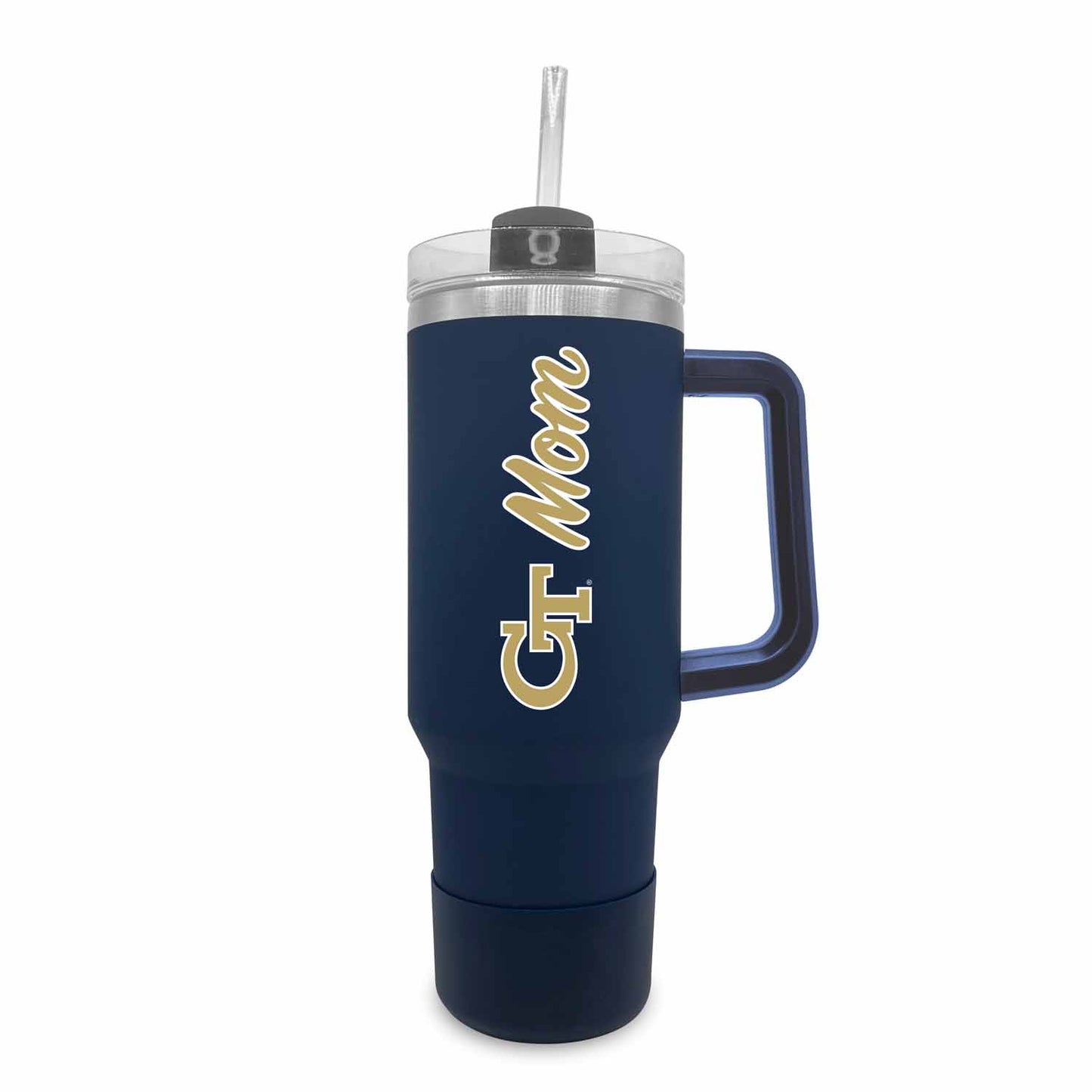 Georgia Tech Yellowjackets Collegiate 40oz Stainless Steel Travel Tumbler with Handle for Mom - Navy