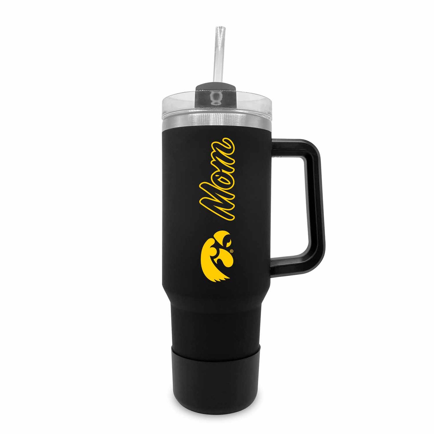 Iowa Hawkeyes Collegiate 40oz Stainless Steel Travel Tumbler with Handle for Mom - Black