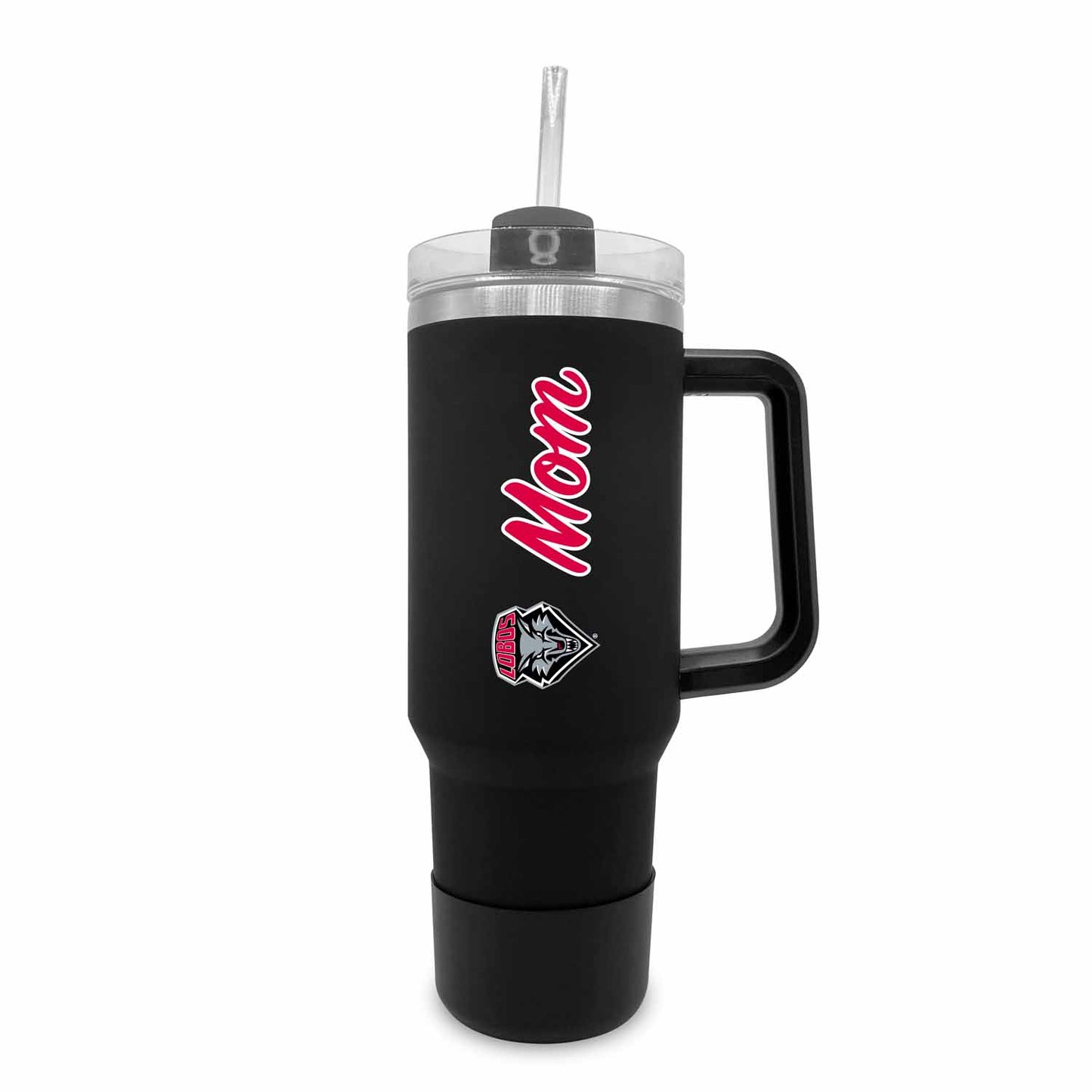 New Mexico Lobos Collegiate 40oz Stainless Steel Travel Tumbler with Handle for Mom - Black