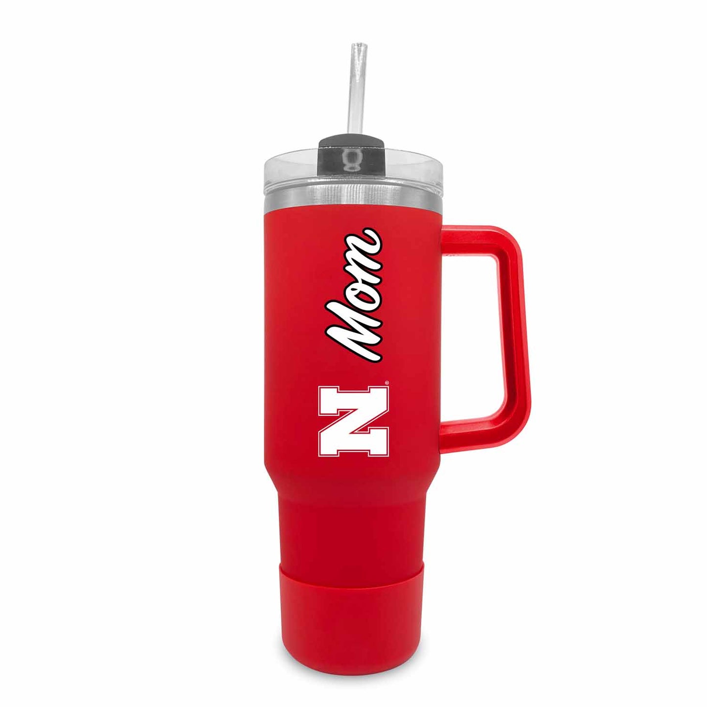 Nebraska Cornhuskers Collegiate 40oz Stainless Steel Travel Tumbler with Handle for Mom - Red