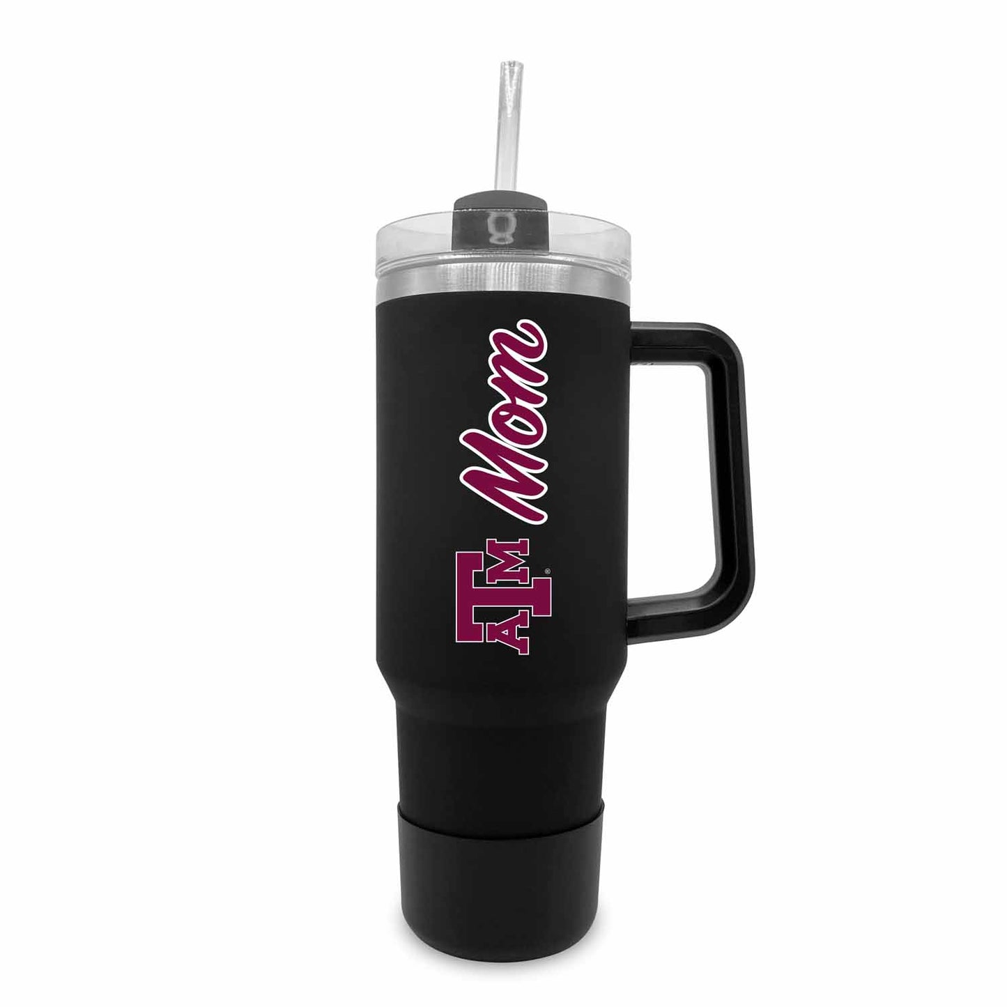 Texas A&M Aggies Collegiate 40oz Stainless Steel Travel Tumbler with Handle for Mom - Black