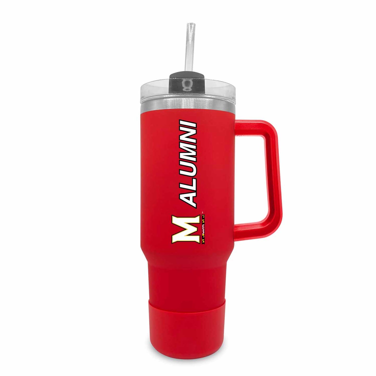 Maryland Terrapins Collegiate 40oz Stainless Steel Travel Tumbler with Handle for Alumni - Red