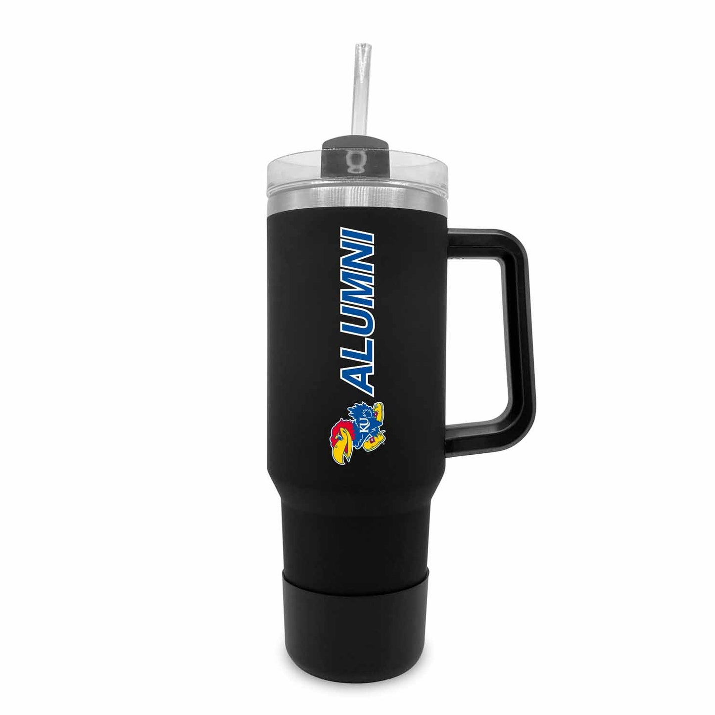 Kansas Jayhawks Collegiate 40oz Stainless Steel Travel Tumbler with Handle for Alumni - Black