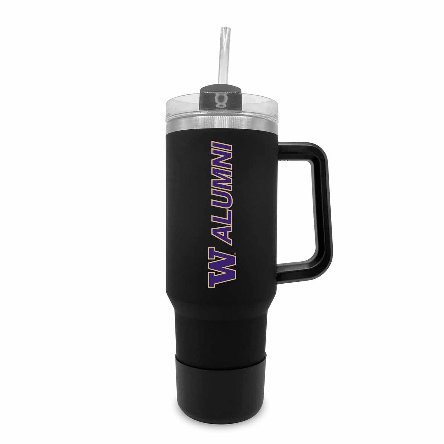 Washington Huskies Collegiate 40oz Stainless Steel Travel Tumbler with Handle for Alumni - Black