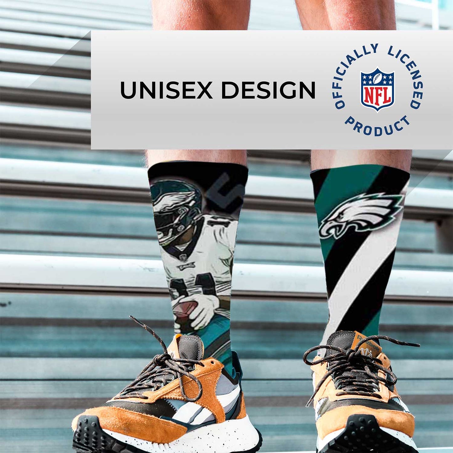 Philadelphia Eagles NFL Youth Player Stripe Sock - Black #11