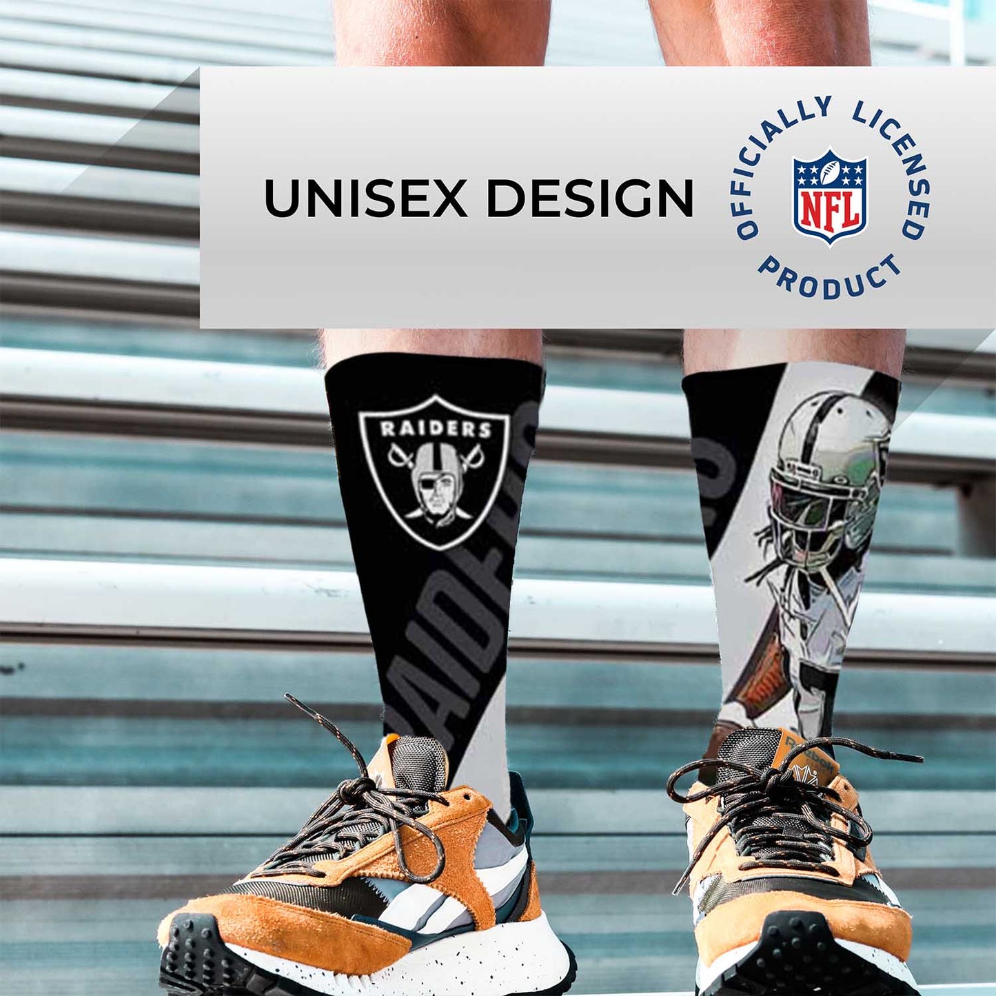 Las Vegas Raiders NFL Youth Player Stripe Sock - Black #17