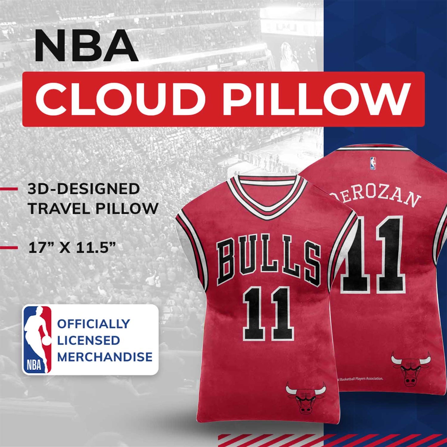 Chicago Bulls NBA Travel Demar Derozan Jersey Cloud Pillow Bedding Accessories - Red