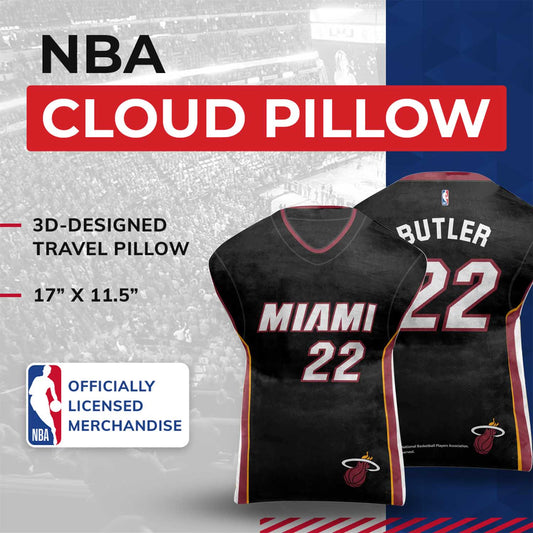 Miami Heat NBA Travel Jimmy Butler Jersey Cloud Pillow Bedding Accessories - Black