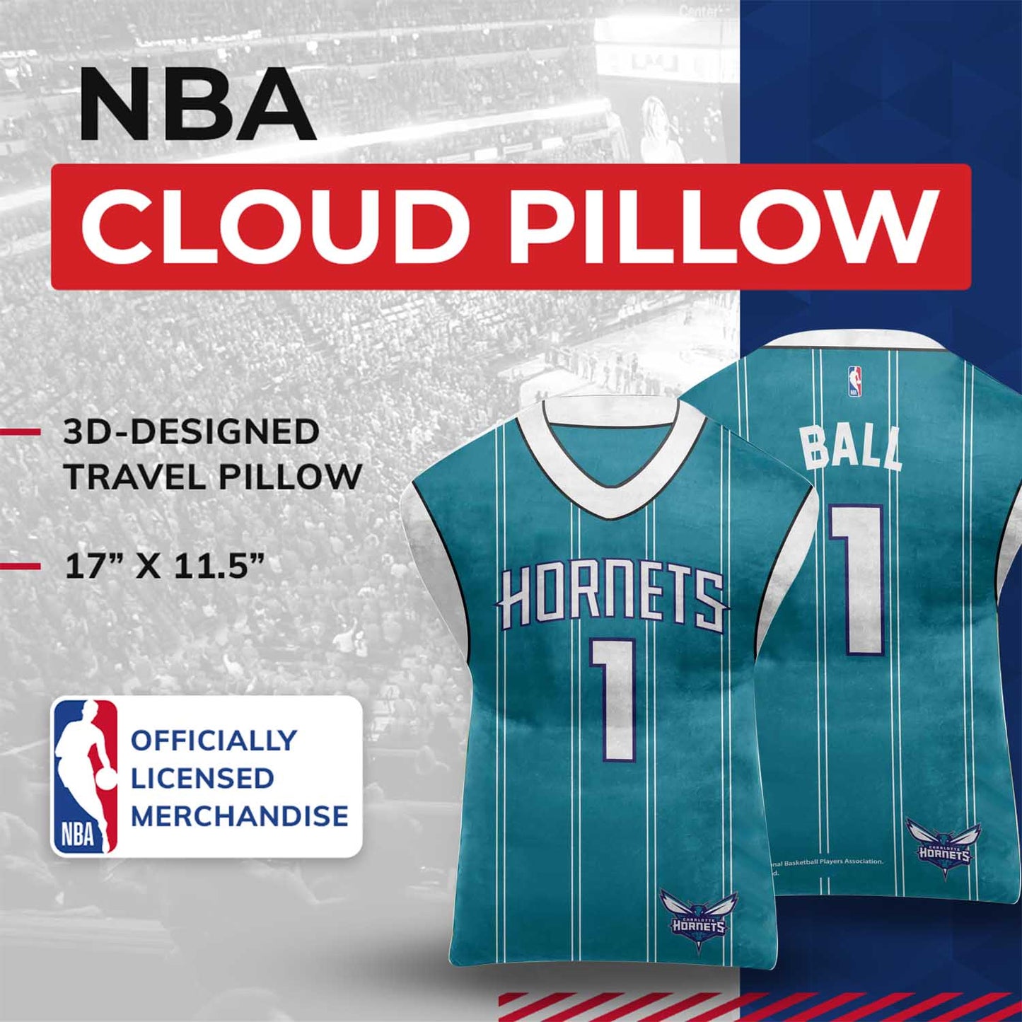 Charlotte Hornets NBA Travel LaMelo Ball Jersey Cloud Pillow Bedding Accessories - Teal
