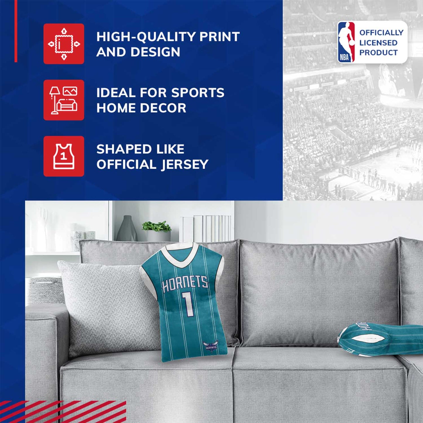 Charlotte Hornets NBA Travel LaMelo Ball Jersey Cloud Pillow Bedding Accessories - Teal