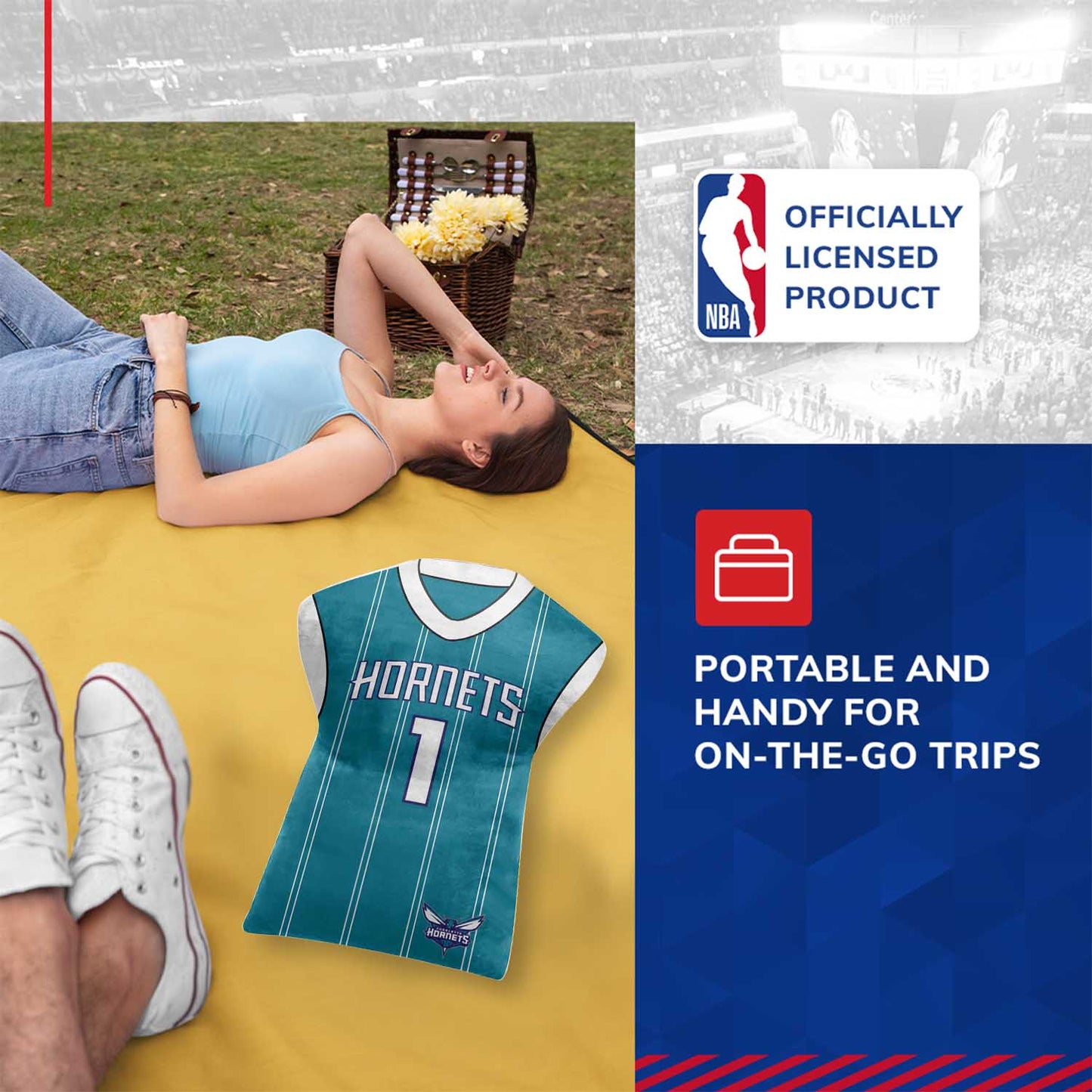 Charlotte Hornets NBA Travel LaMelo Ball Jersey Cloud Pillow Bedding Accessories - Teal