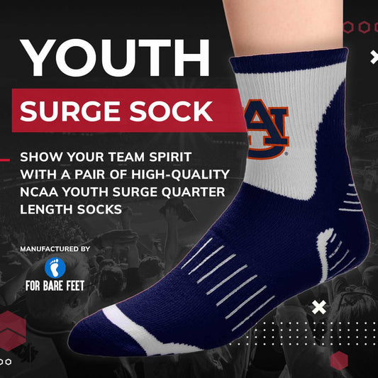 Auburn Tigers NCAA Youth Surge Team Mascot Quarter Socks - Navy