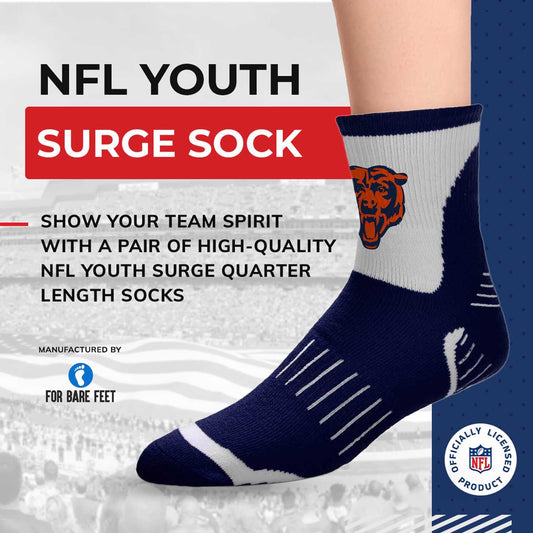 Chicago Bears NFL Youth Performance Quarter Length Socks - Navy