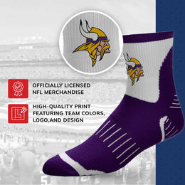 Minnesota Vikings NFL Performance Quarter Length Socks - Purple