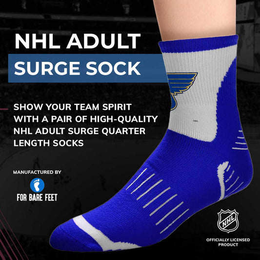 St. Louis Blues NHL Adult Surge Team Mascot Mens and Womens Quarter Socks - Royal