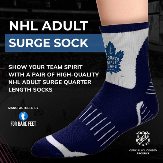 Toronto Maple Leafs NHL Adult Surge Team Mascot Mens and Womens Quarter Socks - Navy