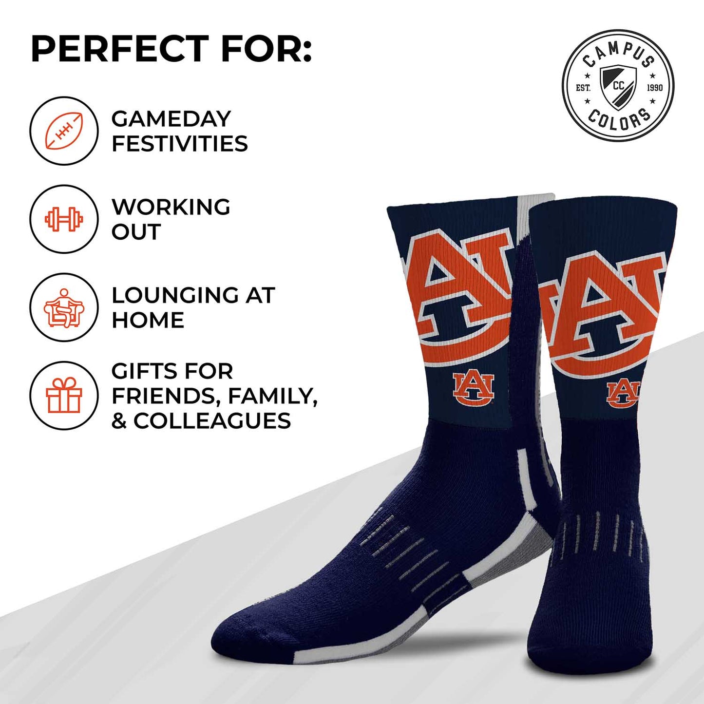 Auburn Tigers NCAA Youth University Socks - Team Color