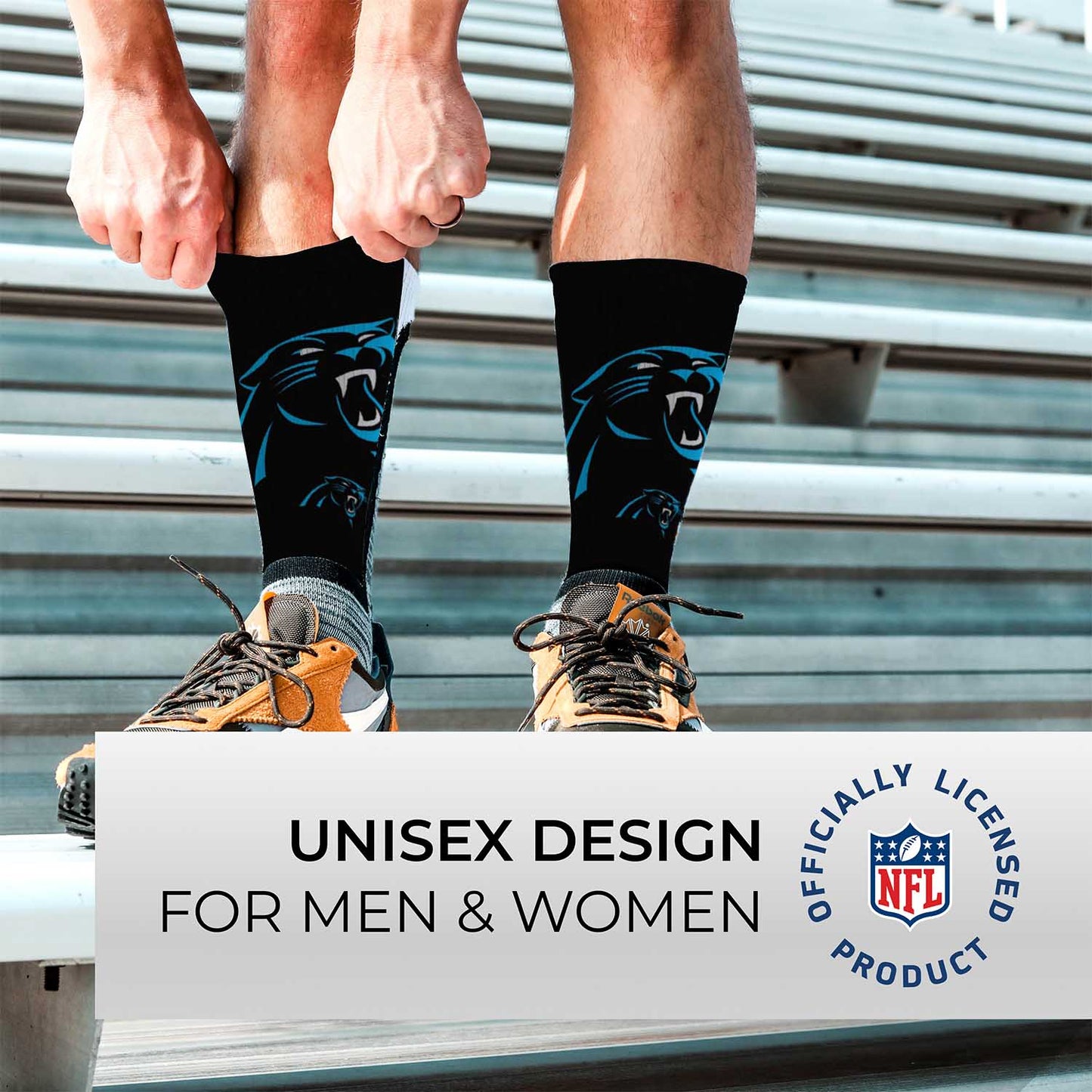 Carolina Panthers NFL Youth V Curve Socks - Black