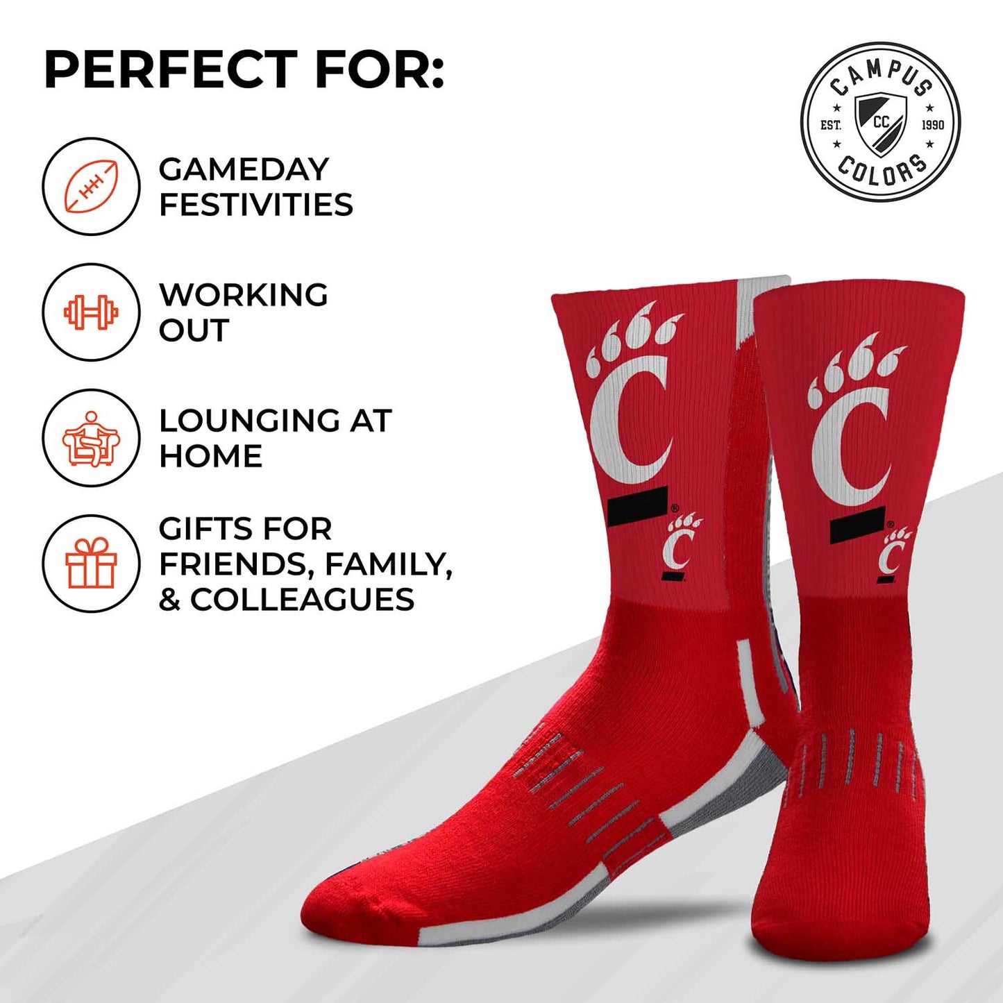 Cincinnati Bearcats NCAA Youth University Socks - Team Color