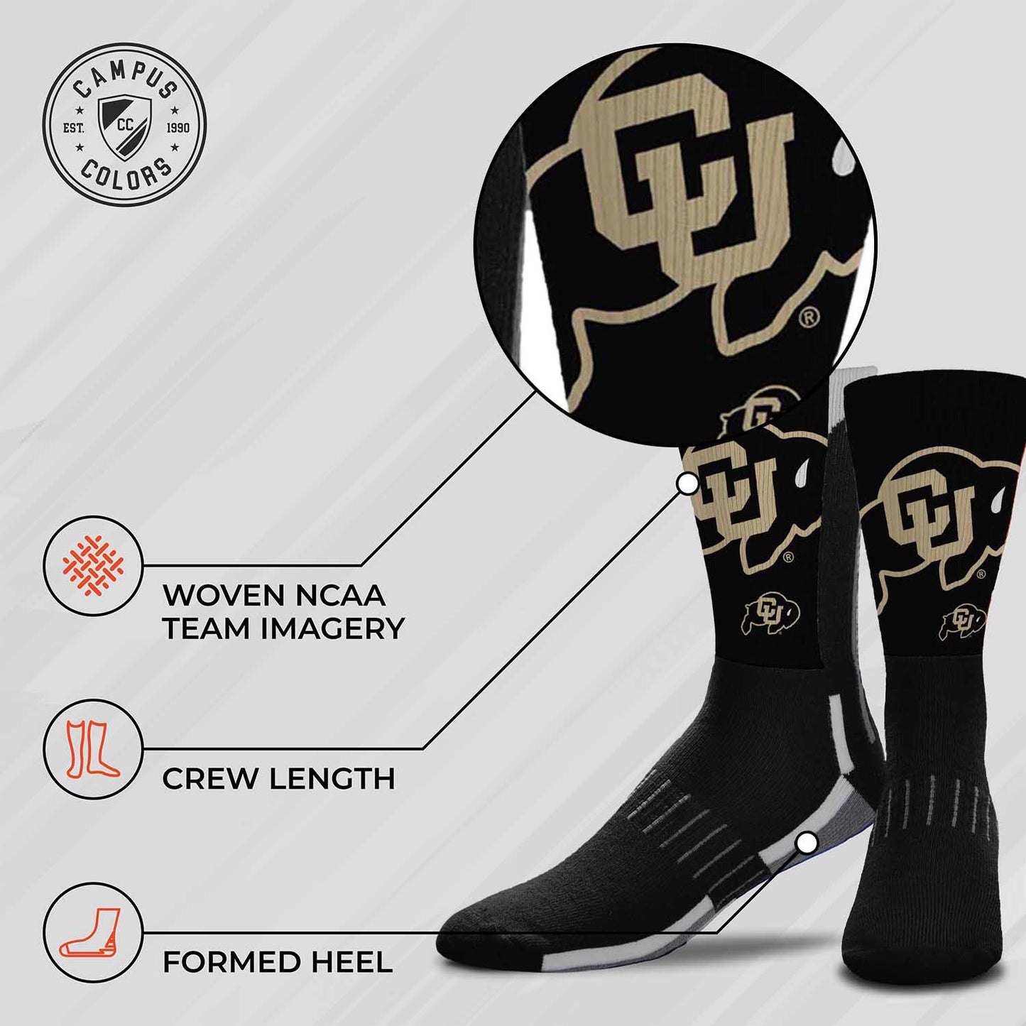 Colorado Buffaloes NCAA Youth University Socks - Team Color