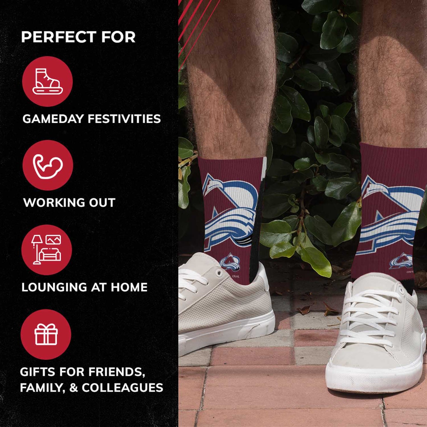 Colorado Avalanche Youth NHL Zoom Curve Team Crew Socks - Black